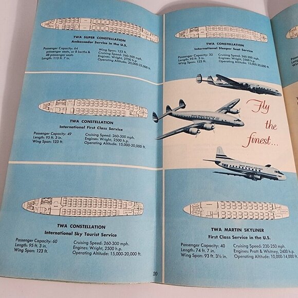 TWA International Air Routes 1954 20 Pages Booklet with Great Air Route Maps - Picture 8 of 12